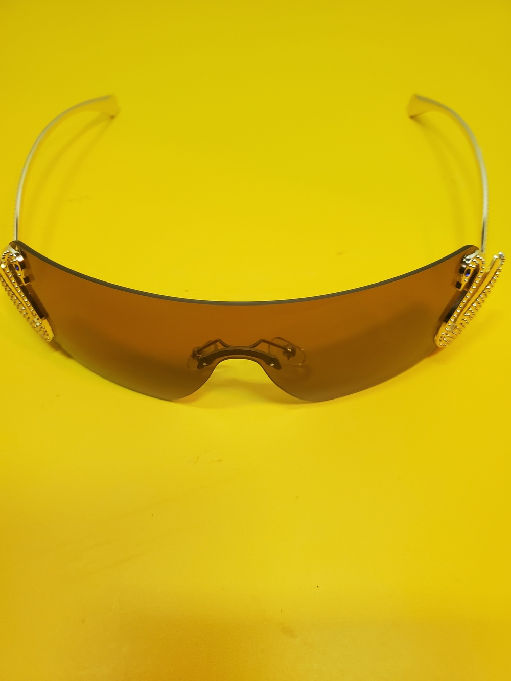 Women's Brown Swan Sunglasses with Gold Accent Temples
